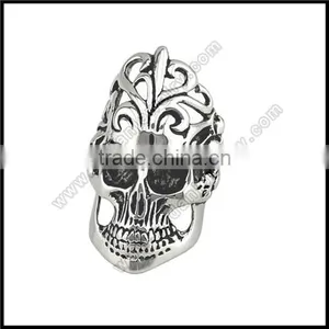 Stainless Steel Angle Skull Ring thumbnail-6