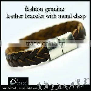 Fashion Jewelry Braided Leather Bracelet With Clasp thumbnail-1