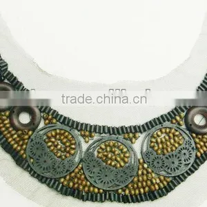 Wooden Beaded Accessories Embroidery Neckline, Blouse Neck Designs thumbnail-1