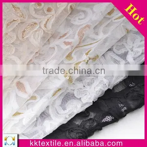 New Design High Quanlity Sequin and Chiffon Embroidery/3d Lace Fabric for Garments thumbnail-1
