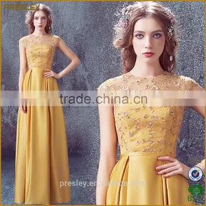 Presley Oem 2016 New Gorgeous Beaded Long Evening Dress Neck in Tulle thumbnail-1