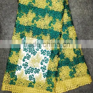 New Design Spain Lace Fabric Embroidery African Lace Fabric Chemical Cord Lace Fabric thumbnail-3