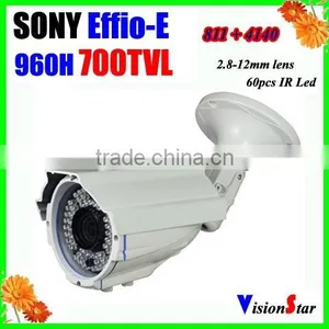 Surveillance Color Camera Outdoor 960h Ccd Sensor Sony Effio-E 700tvl Manual Zoom Lens 2.8-12mm Cctv Bullet Camera thumbnail-1