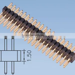 Double Row Male Pin Header H=1.0 Pitch 1.0mm 180 Degree thumbnail-1