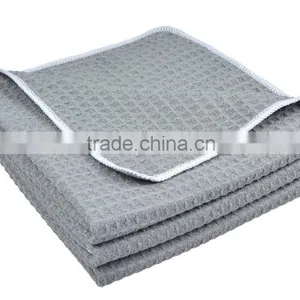 Sinland Microfiber Waffle Weave Kitchen Towels Dish Cloth 16inch X 24inch Grey thumbnail-2