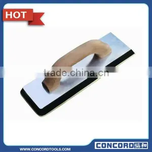 Rubber and EVA Float With Wooden Handle Aluminium Plated Masonry Tool thumbnail-1