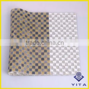 Cheap 24cm*40cm Square Glass Round Stone Rhinestone Sheets for Wedding Decorations thumbnail-2
