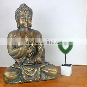 Home Indoor Tabletop Decorative Meditating Bronze Gautam Buddha Statue thumbnail-4