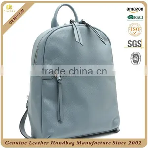 CSS1500-001 Ladies Simple Pebbled Cow Leather 100 % Genuine Leather Backpack thumbnail-2