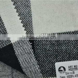 Hot Sell High Quality Cashmere Blend Acrylic Black and White Plaid Woolen Fabric for Coats thumbnail-1