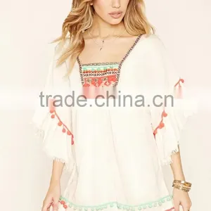 2016 New Design White Z And L Europe Peasant Dress For Women thumbnail-2