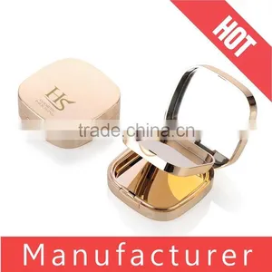 Custom Gold Plastic Luxury Pressed Powder Case With Mirror thumbnail-1