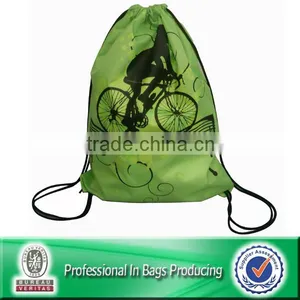 Small 210d Nylon Mesh Draw String Backpack Sport Sack thumbnail-2