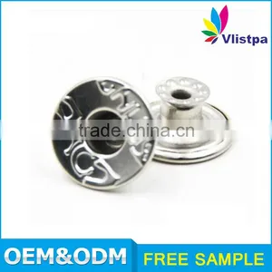 Round Letters Carving Logo Carved Snap Button Jewelry thumbnail-4
