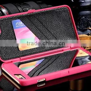 3D Water Flip PU Leather Case For IPhone 6 6S Wallet Mirror Case Dual Layer Card Slot Cover for Iphone6 Plus thumbnail-5