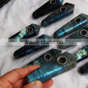 Wholesal Natural Labradorite Crystal Quartz Stone Tobacco Pipe Smoking Smoking thumbnail-1