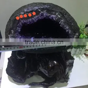 Natural Uruguay Purple Amethyst Quartz Crystal Geode Cluster thumbnail-5