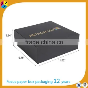 Handmade Foil Stamped Cardboard Sliding Black Big Paper Box thumbnail-2