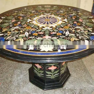 Black Marble Inlay Table thumbnail-1