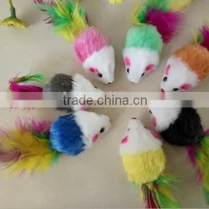 Long Haired Mice Cat Toy Funny Colored Fur Mice Toy For Kitten thumbnail-5
