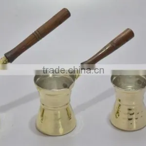 Stainless Steel Turkish Arabic Coffee Pots & Warmers With Wooden Handle thumbnail-3