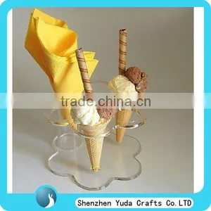 Flower Shaped Clear Acrylic Ice Cream Cone Display for Ice Cream Shop, Buy Made in China Acrylic Ice Cream Cone Holder thumbnail-1