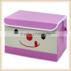 Cute Smile Face Non Woven Fabric Foldable Storage Box thumbnail-6