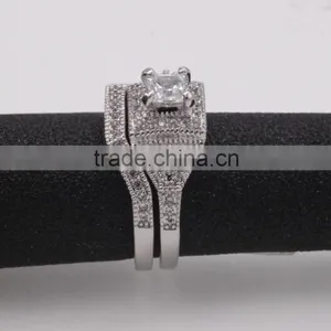 Fashion 925 Silver Jewelry Two Set Pave Setting Ring thumbnail-4