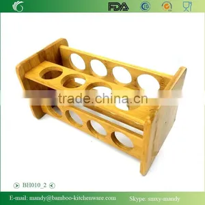 BH010 Bamboo Material Pepper Spice Rack | Spice Bottle Display Holder | Bamboo Rack | Bamboo Spices Organization thumbnail-5