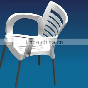 Adequate Quality Good Design White Interchange Plate Plastic Arm Chair Injection Mould thumbnail-1