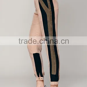 OEM Supply Relaxed Style Contrast Color Korean Women Pants thumbnail-3