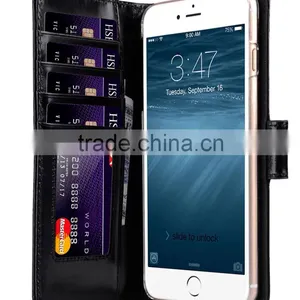 Newly Wallet Strap Black Wax Leather Case for Apple IPhone 7 Plus (5.5") thumbnail-4