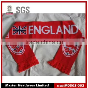 Cheap Soccer Scarf, Jacquard Knit Soccer Sacrf, Fancy Soccer Fan Scarf thumbnail-1