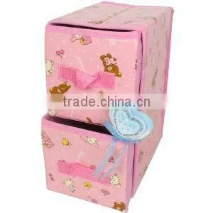 Newest Fashion Foldable Decorative Fabric cd Storage Drawer With Two Drawer thumbnail-1