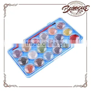 Wholesale 18 Colors Dry Solid Powder,glitter Watercolor Cakes Set for Watercolor Painting thumbnail-5