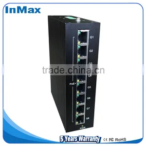 Full Gigabit IP40 8 Ports Unmanaged PoE Industrial Ethernet Switch P508A thumbnail-2