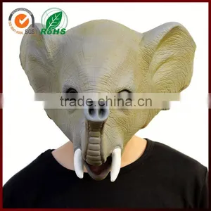 Scary Halloween Costume African Elephant Big Animal Latex Mask thumbnail-1