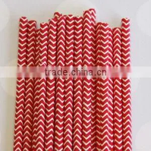 Red Drinking Paper Straws With Christmas Candy Cane Design thumbnail-1