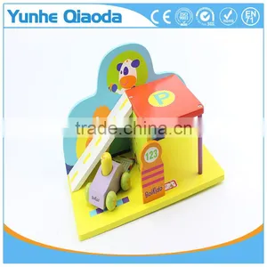 Early Learning Wooden Play Toys the Parking With a Min Car thumbnail-4