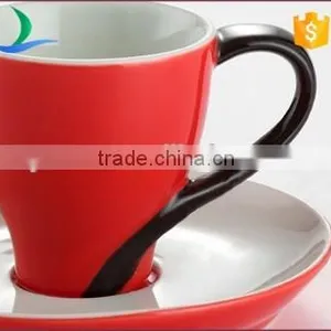 Good Price China Red Ceramic Elegant Teacup and Saucer China Factory thumbnail-1