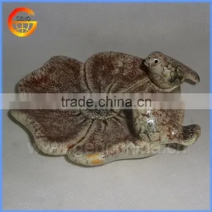 Novelty Lotus Leaf Ceramic Bird Feeder thumbnail-1