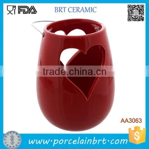 Heart Hollow Garden Decor Candle Holder Hanging Ceramic Lantern thumbnail-1