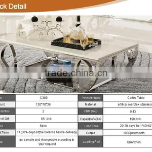 C380 2015 Fashional Stainless Steel Coffee Table for Sale thumbnail-4