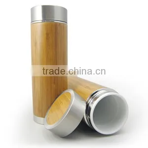 Eco-friendly Inner Ceramics Bamboo Bottle Natural Bamboo Travel Coffee Cup Bamboo Mugs thumbnail-1