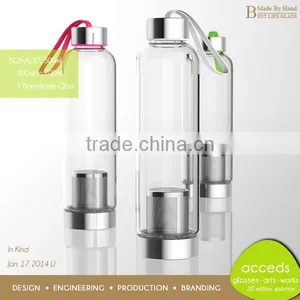 Clear Glass Portable Thermos Bottles With Tea Filter thumbnail-5