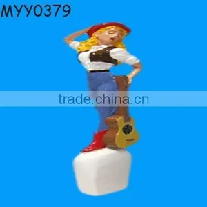 Pretty Cowgirl Resin Beer Pourer for Sale thumbnail-1