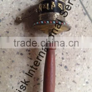 Copper Tibetan Prayer Wheel Handmade in Nepal thumbnail-6