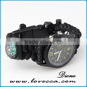 550 Paracord Survival Bracelet With Compass/thermometer /firestarter Buckle/whistle/Blade thumbnail-1
