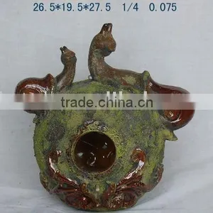 Ceramic Garden Bird House thumbnail-1