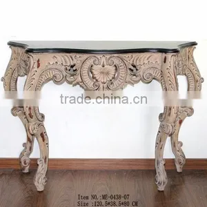 French Style Living Room Furniture Console Desk With Marble Top thumbnail-2